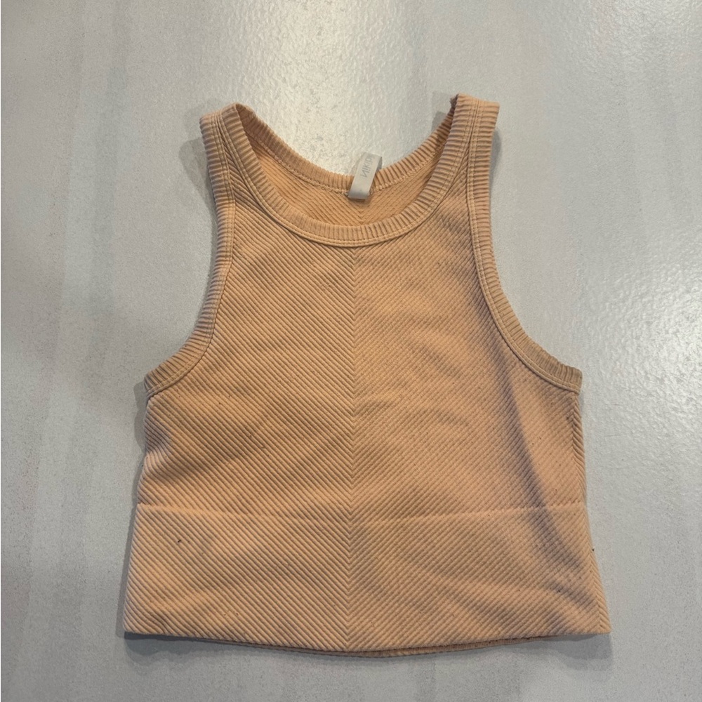 Peach Ribbed Tank Top - Picture 1 of 3